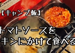 チキンにトマトソースをかけて食べる!